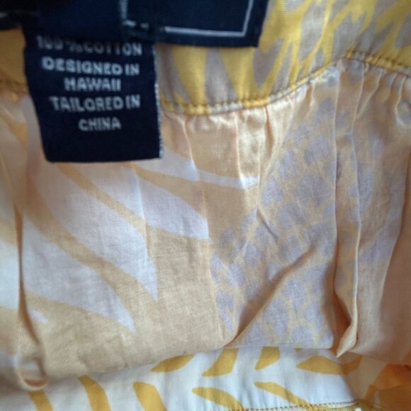 Reyn Spooner Womens XS Yellow Floral Hawaiian Square Neck Blouse Top Puff Sleeve - Picture 4 of 9